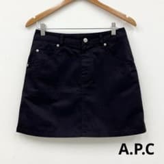 A.P.C アーペーセー　コットン100%　ミニ スカート　ダークネイビー　濃紺のサムネイル