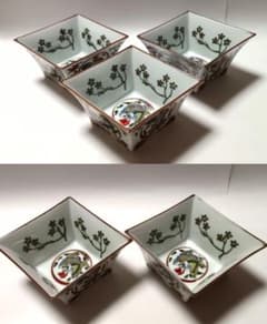 ② 源右衛門窯 染錦 萬暦風龍絵 菱形鉢 3客組 未使用品 - メルカリ