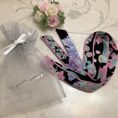 ☆２０２５年購入☆LEONARDO フラワープリント ループタイ☆巾着付き☆