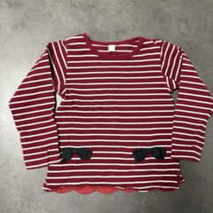 アプレレクール　長袖　Tシャツ　カットソー　110 ボーダー　リボン