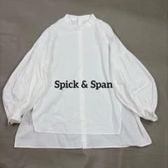 スピックアンドスパン スタンドカラー ランタンスリーブ ブラウス 袖 