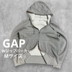 美品 平成 Y2K/希少 GAP 40周年モデル Wジップ パーカー M グレー