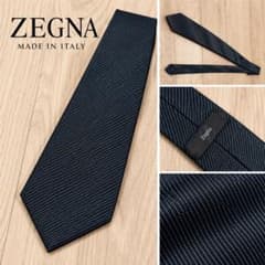 ZEGNA ゼニア ネクタイ ブラック ストライプ柄のサムネイル