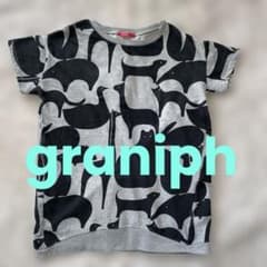 graniph グラニフ　 動物柄 半袖Tシャツ グレー/黒のサムネイル