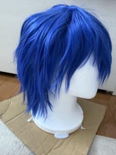 青色ウルフカットウィッグ コスプレ用のサムネイル