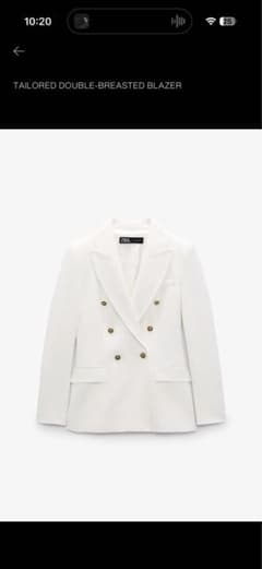 ZARA ダブルブレスト テーラードジャケット ホワイト S - メルカリ