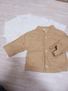 yonyyy様専用！！無印スタンドカラーシャツ２点　80サイズのサムネイル