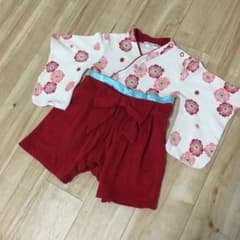 袴ロンパース 女の子 お食い初め ベビー着物のサムネイル