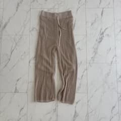 LAKOLE ニットパンツ ベージュ ウエストゴムのサムネイル