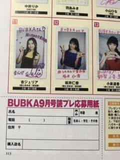 BUBKA ブブカ 9月号 応募券 星野みなみ 中井りか 梅山恋和 チェキのサムネイル