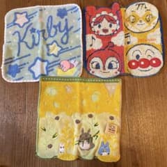 キャラクター ミニタオル 3枚セット 星のカービィ アンパンマン トトロのサムネイル