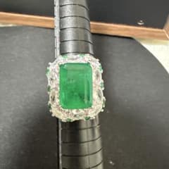 【新品】フリーサイズ　翡翠風　パライパ風リングのサムネイル