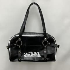 Von Dutch ハンドバッグ ミニボストン ブラック×ホワイト - メルカリ