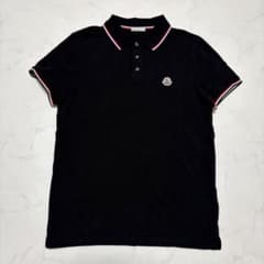 MONCLER リンガー 半袖 ポロシャツ　BLACK Sサイズ MONCLER リンガー 半袖 ポロシャツ BLACK Mサイズ - メルカリ