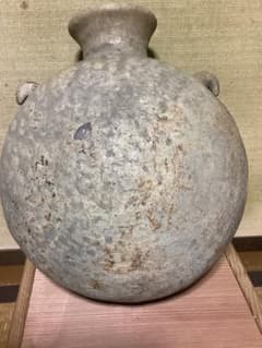 古陶器 扁壺 須恵器様式 灰釉 時代物 骨董　立て約26cm 古陶器 扁壺 須恵器 骨董古美術コレクション品 時代物 - メルカリ