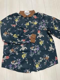 select MOCA 花柄ネイビー長袖シャツのサムネイル