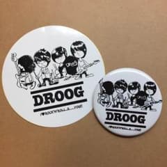 DROOG缶バッチと大判シールのサムネイル