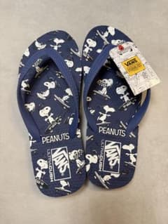 VANS PEANUTS ビーチサンダル スヌーピー ネイビー　バンズ　27のサムネイル
