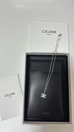 CELINE セリーヌ トリオンフラインストーンネックレス シルバー