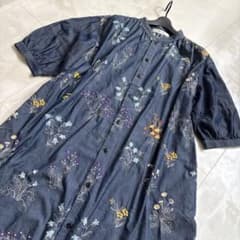 み*ん様 新品　スーパーハッカ　刺繍　デニム調　ワンピース　シャツワンピース み*ん様 新品 スーパーハッカ 刺繍 デニム調 ワンピース シャツ