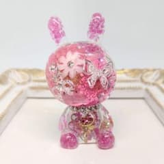 No.260♪オルゴナイト♡うさぎちゃん♡水晶♡ガラスフリットピンク♡のサムネイル