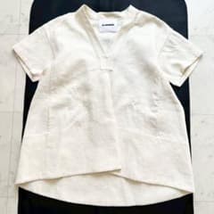 JIL SANDER ピリングプルオーバー スキッパー カナパ生地 生成 32  