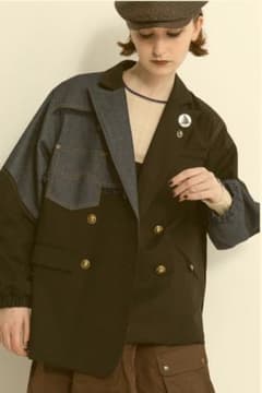 最終アウラアイラ♡CHECK DENIM COMBINATION JACKET - メルカリ