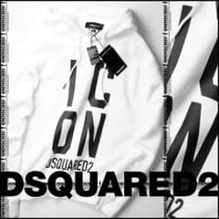 新品9万DSQUARED2ディースクエアードICONスクエアロゴパーカー L 