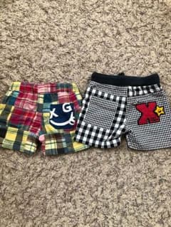 エックスガール キッズショートパンツ 白黒チェックのみのサムネイル