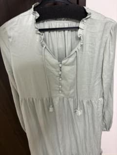 WILLSELECTION ミントグリーン ロングワンピース 長袖 フリルのサムネイル