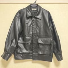 RAGEBLUE フェイクレザージャケット ブラックのサムネイル