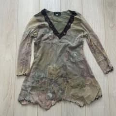 90s パワーネットカットソースパンコール刺繍 y2k フェアリーグランジ 90s パワーネット トップス フェアリーグランジ y2k 透け感 花柄