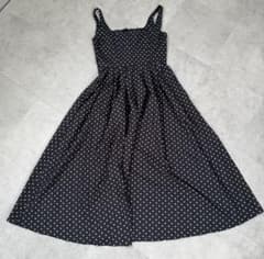 SHEIN ドット柄 キャミワンピース ブラック XSのサムネイル