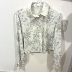 SNIDEL スナイデル ボタニカル柄 シアーシャツ ブラウス Fのサムネイル