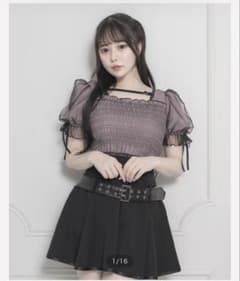 ♡pium シャーリングチュールフリルブラウス♡のサムネイル