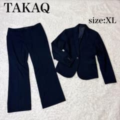 タカネコ※※レディース　スーツ　セットアップ　ダークネイビー タカキュー レディース スーツ セットアップ 上下 ネイビー ストライプ
