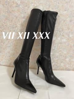 23cm VII XII XXX 細身ロングブーツ ブラックのサムネイル