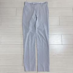 ユニクロ水色ストライプパンツスラックスカジュアルパンツメンズウエスト73cm