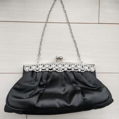 結婚式　パーティーバッグ　２way　ビジュー　　ブラックのサムネイル