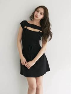 andmary Bebe mini dress ブラック リボンミニニットワンピ 新品タグ付き ANDMARY Bebe mini dress 黒 - メルカリ