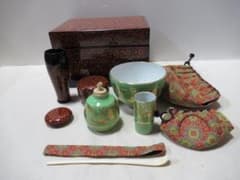 茶道具　茶箱セットキンマ塗雪斎造　茶箱　道具揃い　共箱 茶道具 茶箱セットキンマ塗雪斎造 茶箱 道具揃い 共箱 - メルカリ