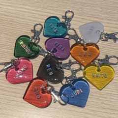 特別価格◎推し活 ハート 名前チャーム レジンキーホルダー ネーム
