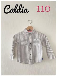 Caldia カルディア　シャツ　ストライプ　グレー　カジュアル　ユニセックスのサムネイル