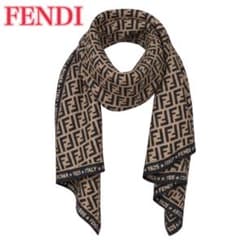 FENDI フェンディ ズッカ柄 大判ハンカチ スカーフ ジャガード織