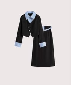 LA POMME petit ジャケット スカート セットアップ S ブラックのサムネイル