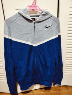 Nike フルジップフーディ 青/グレー フェデラー - メルカリ