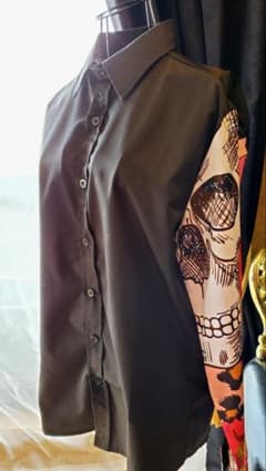 新品　WASTED X スカル柄長袖シャツ