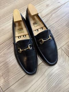 GUCCIのブラックビットローファー 38C JPN24cm - メルカリ