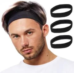 ●[エール] ヘアバンド スポーツ ヘッドバンド 汗止めバンド 吸汗速乾性 3本のサムネイル