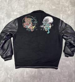 AIVER 風神雷神 刺繍 スタジャン レザー切替のサムネイル